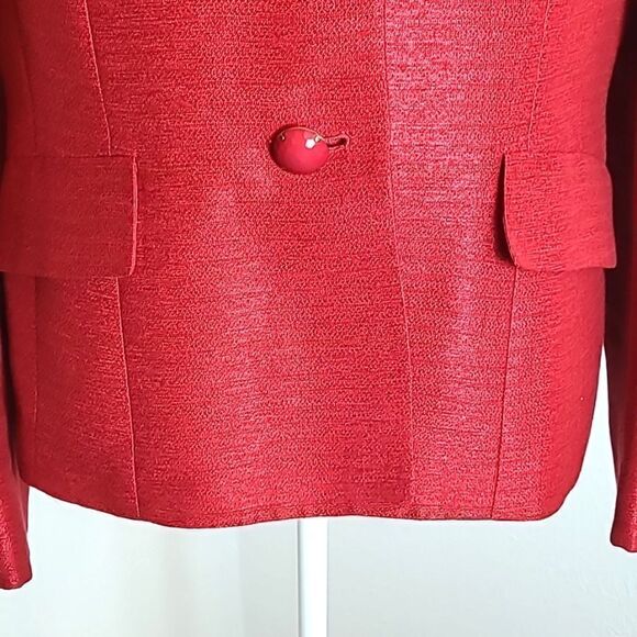 Kasper Red Buttondown Suit Jacket, Size 12 - Picture 5 of 11